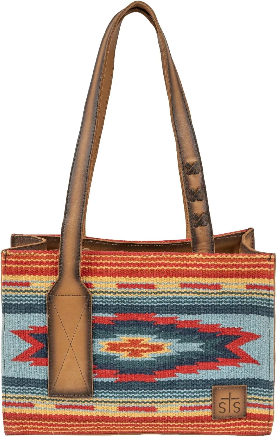 STS Ranchwear Chaynee Valley Serape Collection Ruby Purse-Leather, Conceal Carry Pocket, Dual Handles, Multi