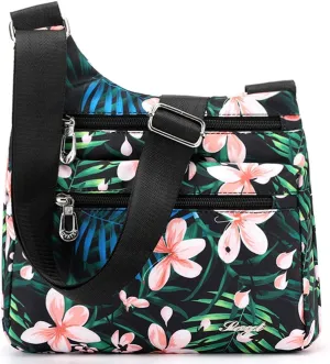 STUOYE Nylon Multi-Pocket Crossbody Purse Bags for Women Travel Shoulder Bag