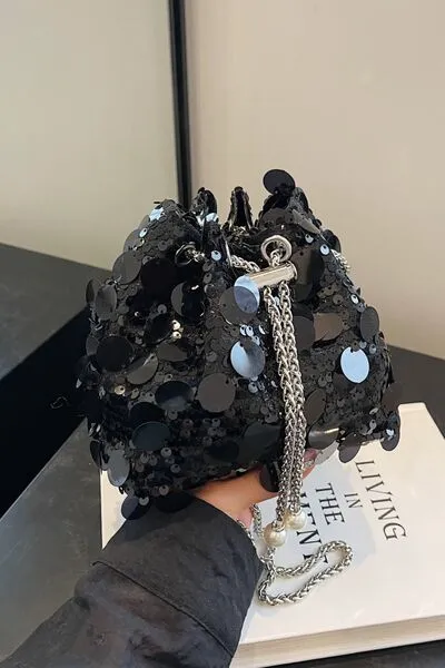 Stylish Drawstring Sequin Crossbody Bag for Every Occasion
