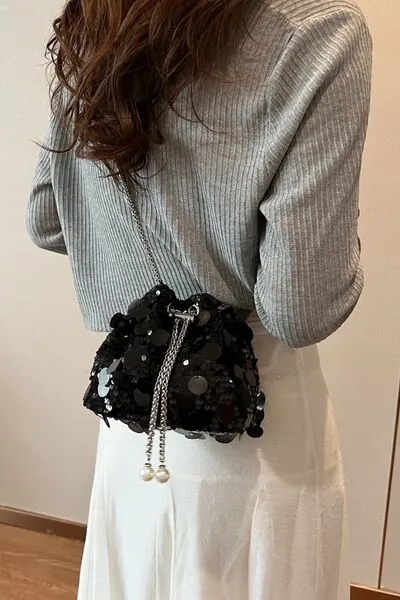 Stylish Drawstring Sequin Crossbody Bag for Every Occasion