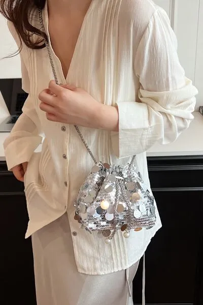 Stylish Drawstring Sequin Crossbody Bag for Every Occasion