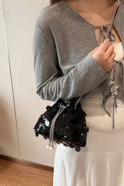 Stylish Drawstring Sequin Crossbody Bag for Every Occasion