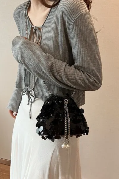 Stylish Drawstring Sequin Crossbody Bag for Every Occasion