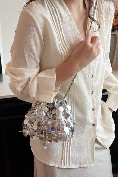 Stylish Drawstring Sequin Crossbody Bag for Every Occasion