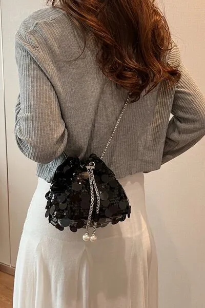 Stylish Drawstring Sequin Crossbody Bag for Every Occasion