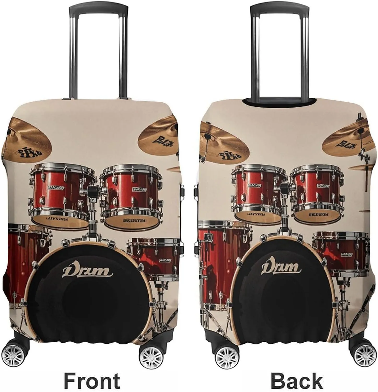 Suitcase Covers for Luggage Drum Set-standard Fashion Luggage Cover Washable Protector Waterproof Suitcase Cover Anti-scratch Travel Suitcases Covers Case for 19-32 Inch Luggages M