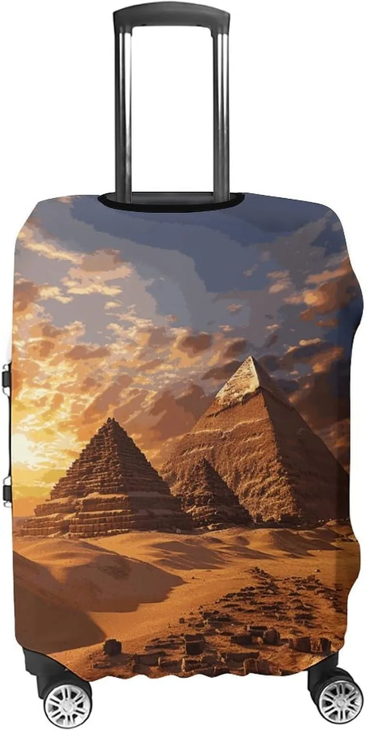 Suitcase Covers for Luggage Egyptian Pyramids Fashion Luggage Cover Washable Protector Waterproof Suitcase Cover Anti-scratch Travel Suitcases Covers Case for 19-32 Inch Luggages XL