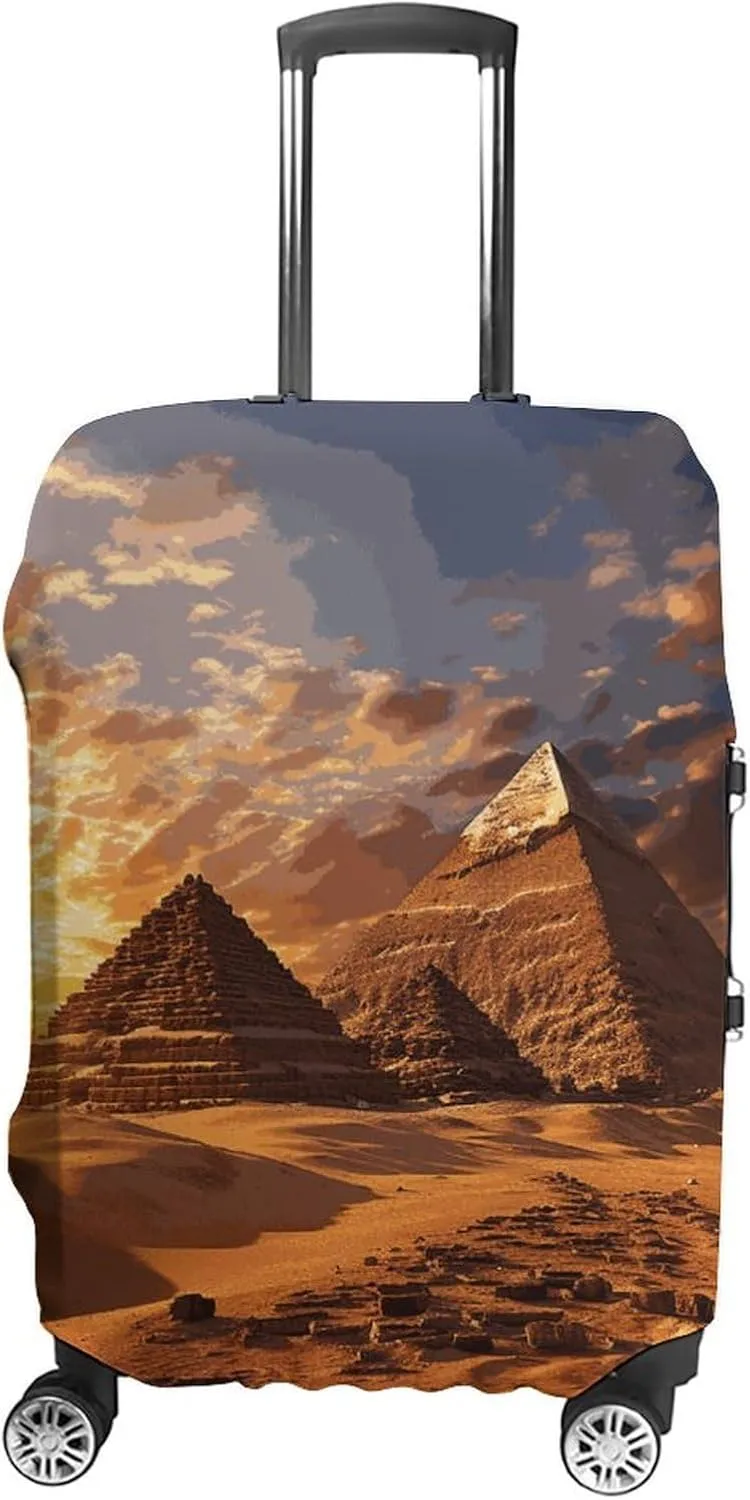Suitcase Covers for Luggage Egyptian Pyramids Fashion Luggage Cover Washable Protector Waterproof Suitcase Cover Anti-scratch Travel Suitcases Covers Case for 19-32 Inch Luggages XL