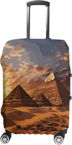Suitcase Covers for Luggage Egyptian Pyramids Fashion Luggage Cover Washable Protector Waterproof Suitcase Cover Anti-scratch Travel Suitcases Covers Case for 19-32 Inch Luggages XL
