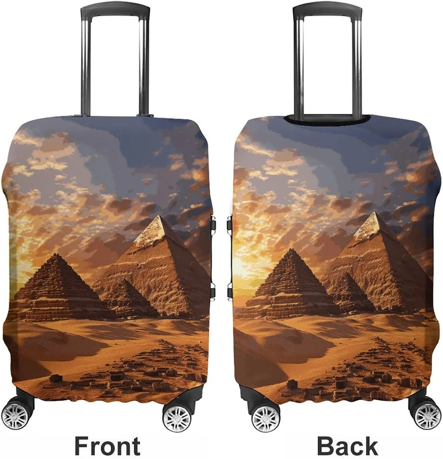 Suitcase Covers for Luggage Egyptian Pyramids Fashion Luggage Cover Washable Protector Waterproof Suitcase Cover Anti-scratch Travel Suitcases Covers Case for 19-32 Inch Luggages XL