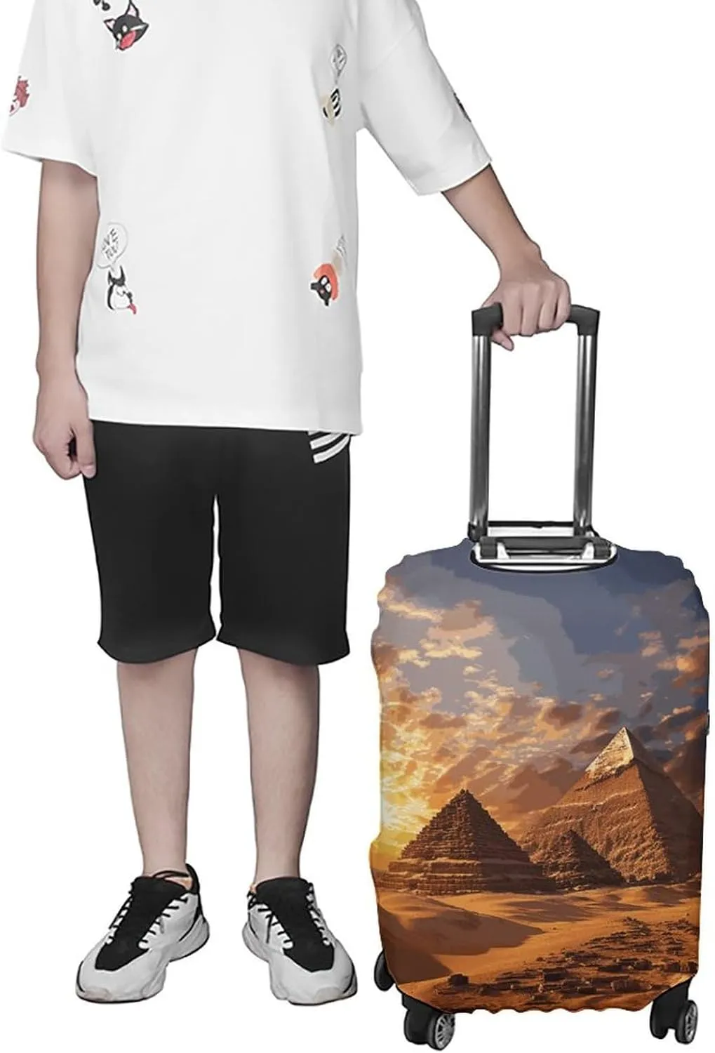 Suitcase Covers for Luggage Egyptian Pyramids Fashion Luggage Cover Washable Protector Waterproof Suitcase Cover Anti-scratch Travel Suitcases Covers Case for 19-32 Inch Luggages XL