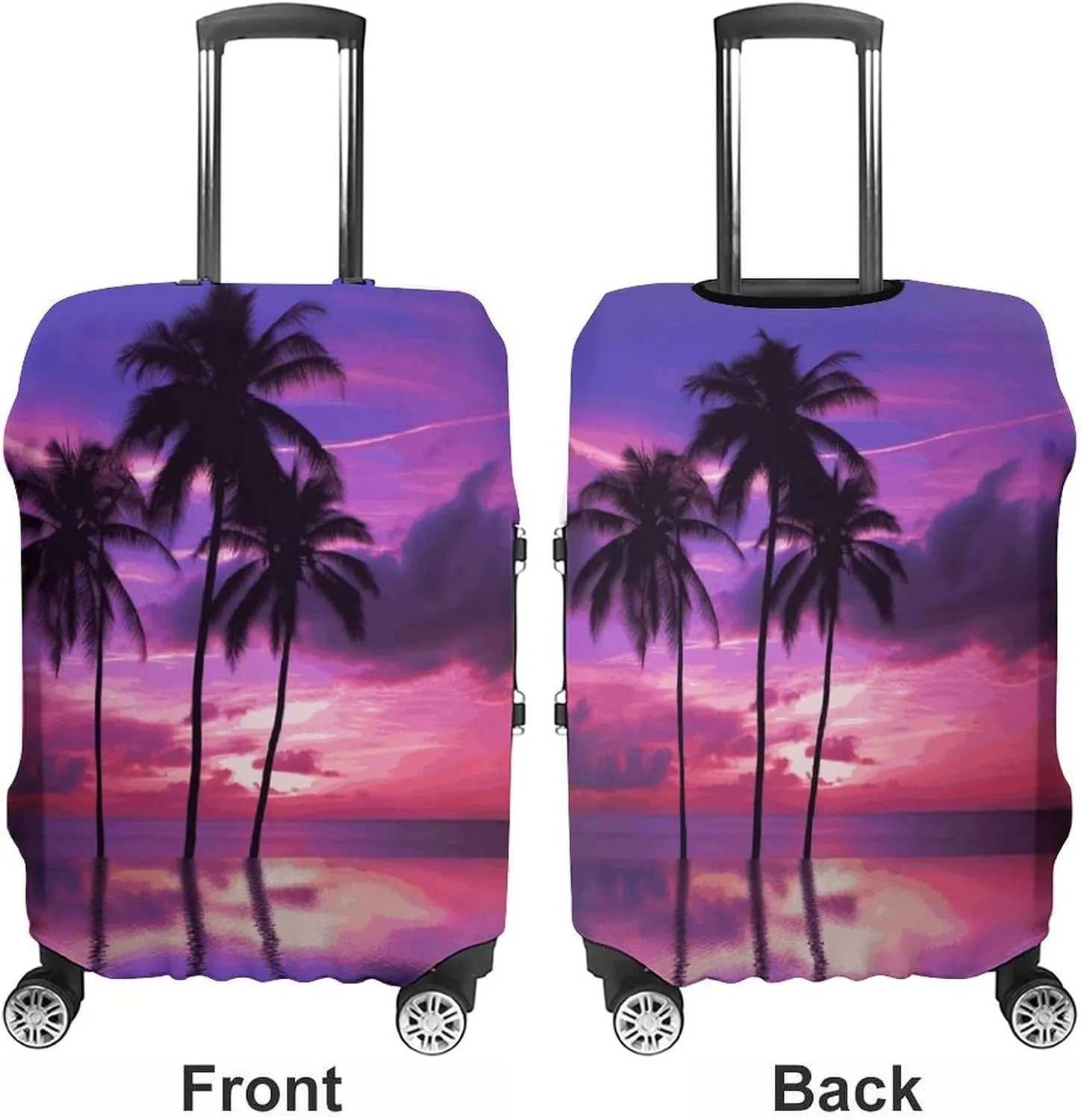 Suitcase Covers for Luggage Palm Tree Purple Sunset Fashion Luggage Cover Washable Protector Waterproof Suitcase Cover Anti-scratch Travel Suitcases Covers Case for 19-32 Inch Luggages XL