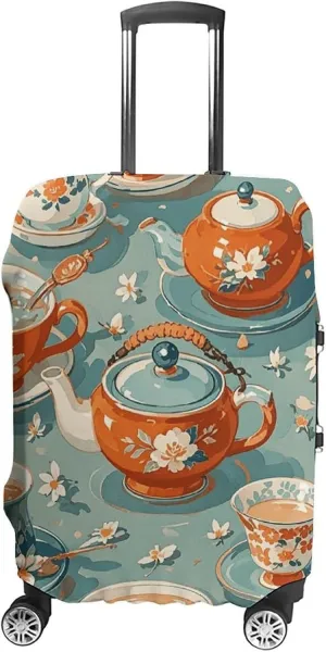 Suitcase Covers for Luggage Teapot And Mug Fashion Luggage Cover Washable Protector Waterproof Suitcase Cover Anti-scratch Travel Suitcases Covers Case for 19-32 Inch Luggages XL
