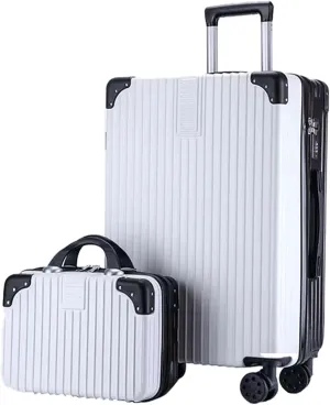 Suitcase With Laptop Compartment, Lightweight Trolley Case, Dustproof Waterproof, Equipped With An Anti-theft And Anti-picking Combination Lock (Color : 20 Bag, Size : Black White)