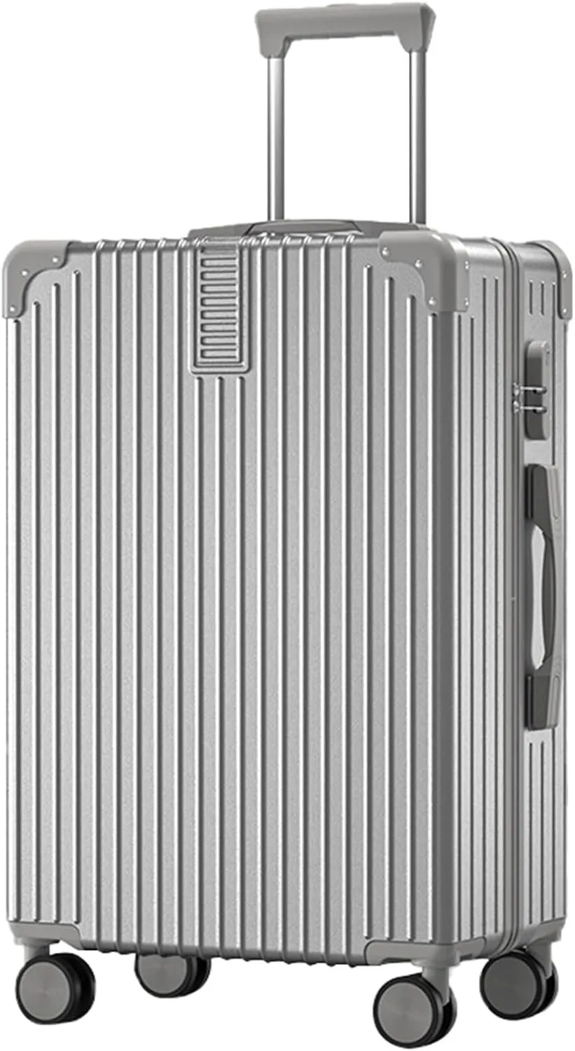 Suitcase With Laptop Compartment, Lightweight Trolley Case, Dustproof Waterproof, Equipped With An Anti-theft And Anti-picking Combination Lock (Color : 22, Size : Silver)