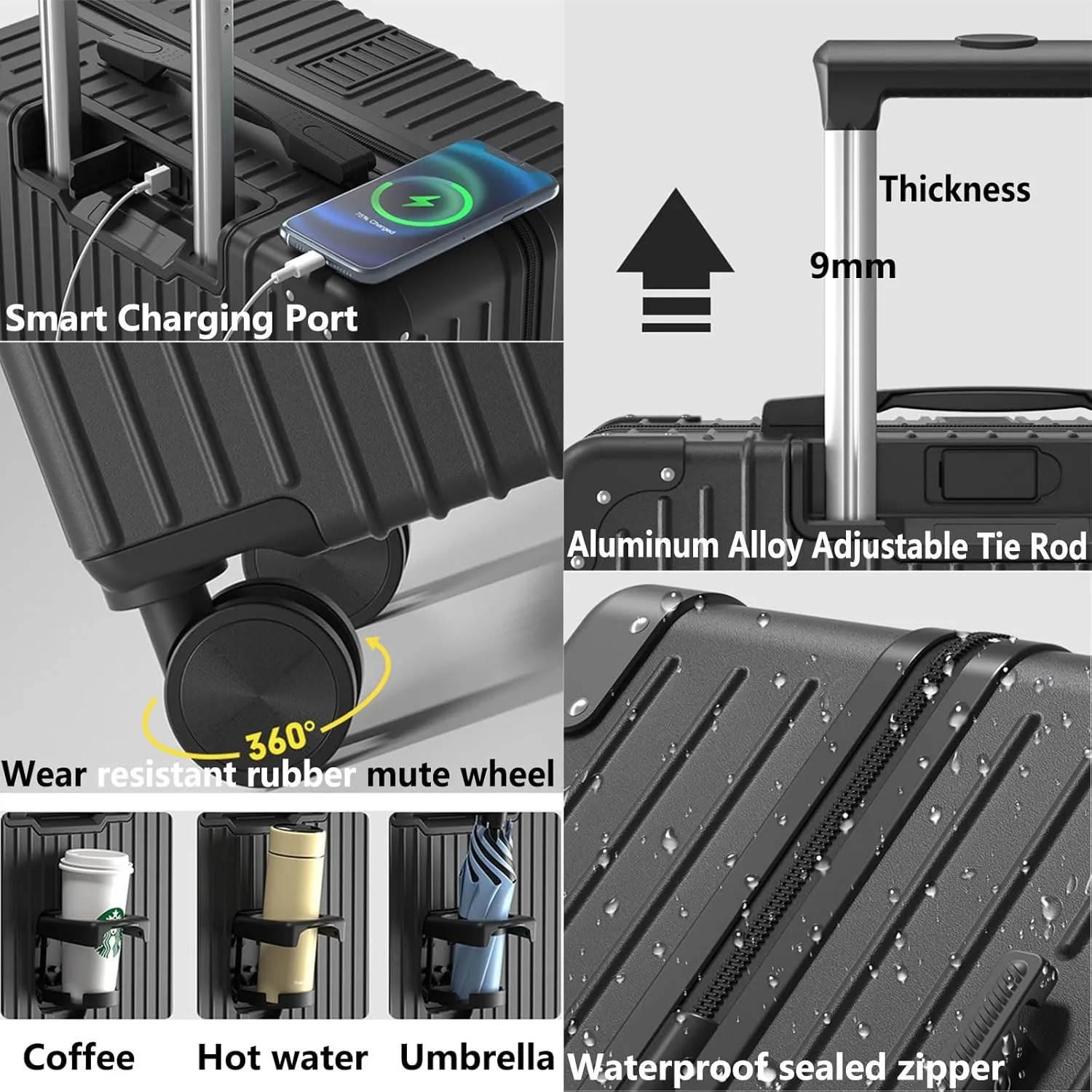 Suitcase With Laptop Compartment, Lightweight Trolley Case, Dustproof Waterproof, Equipped With An Anti-theft And Anti-picking Combination Lock (Color : 22, Size : Silver)