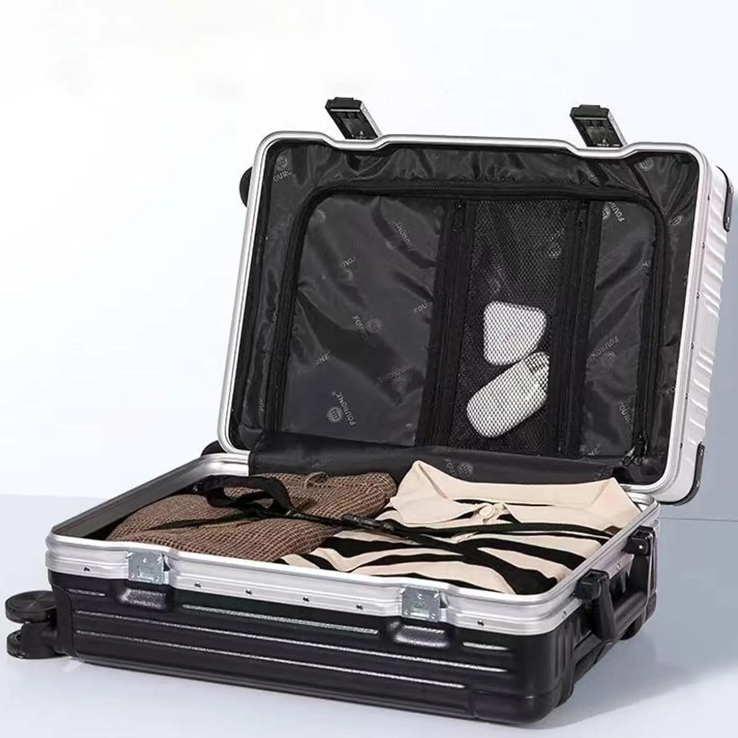 Suitcase With Laptop Compartment, Lightweight Trolley Case, Dustproof Waterproof, Equipped With An Anti-theft And Anti-picking Combination Lock (Color : 22, Size : Silver)