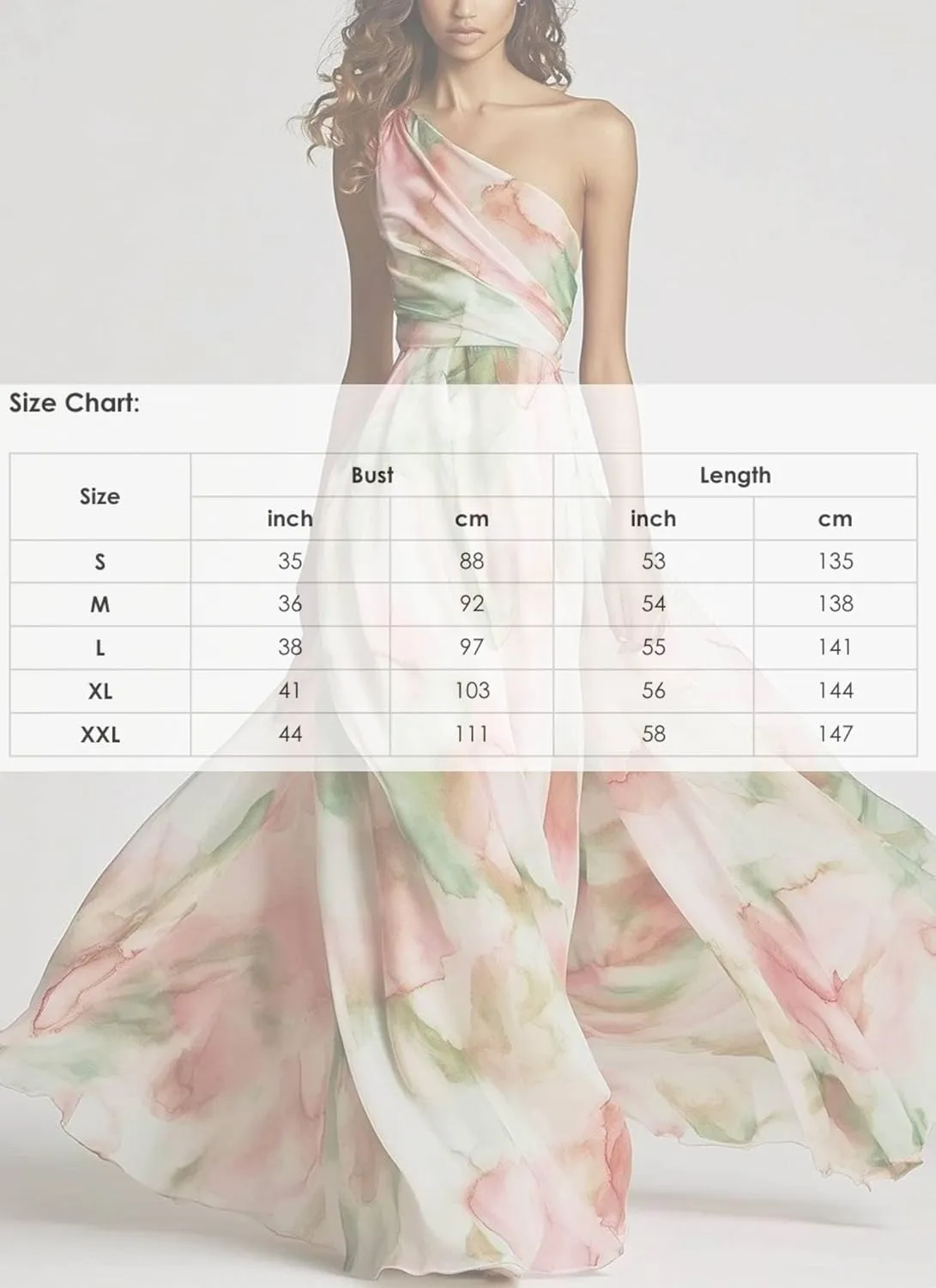 Summer Dresses for Women One Shoulder Sleeveless Abstract Print Maxi Dress A Line Ruched Detail Flowy Party Dress