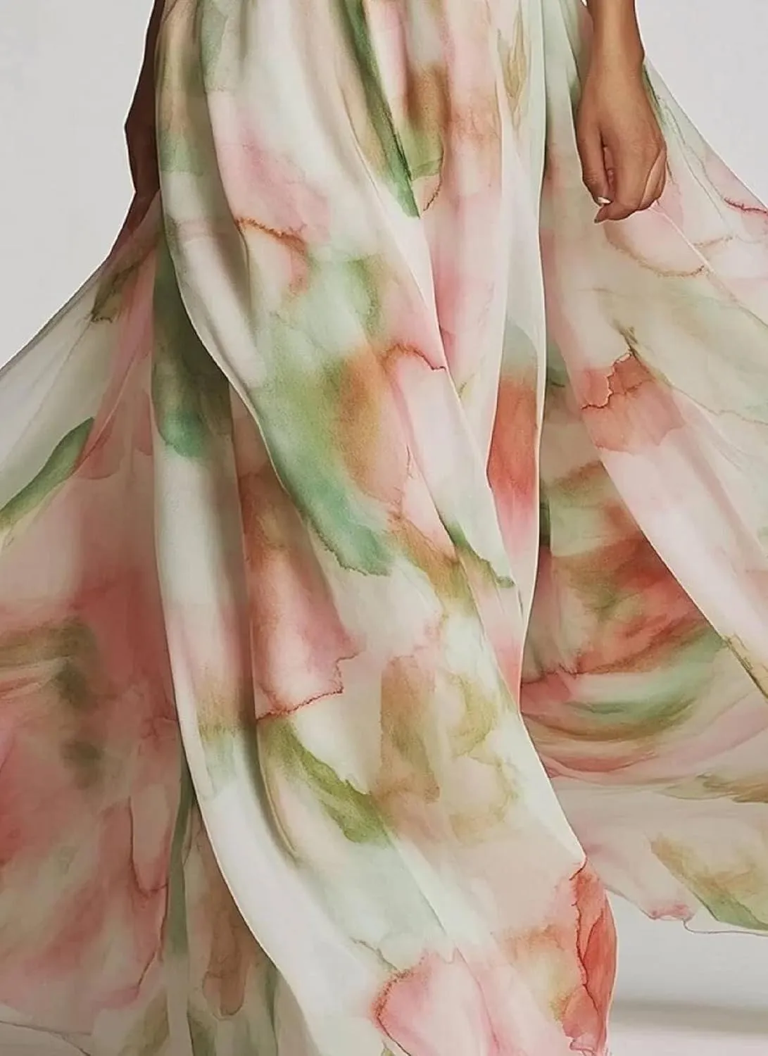 Summer Dresses for Women One Shoulder Sleeveless Abstract Print Maxi Dress A Line Ruched Detail Flowy Party Dress