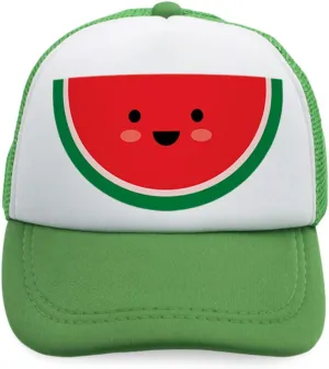 Summer Kids Trucker Hat Watermelon Polyester Boys Girls Sun Toddler Caps Kelly Green Design Only Adjustable