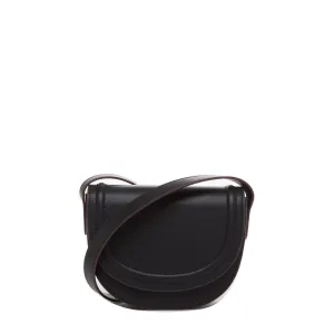 SUSU Leather Saddle Bag Black Crossbody Purse Women's Handbag