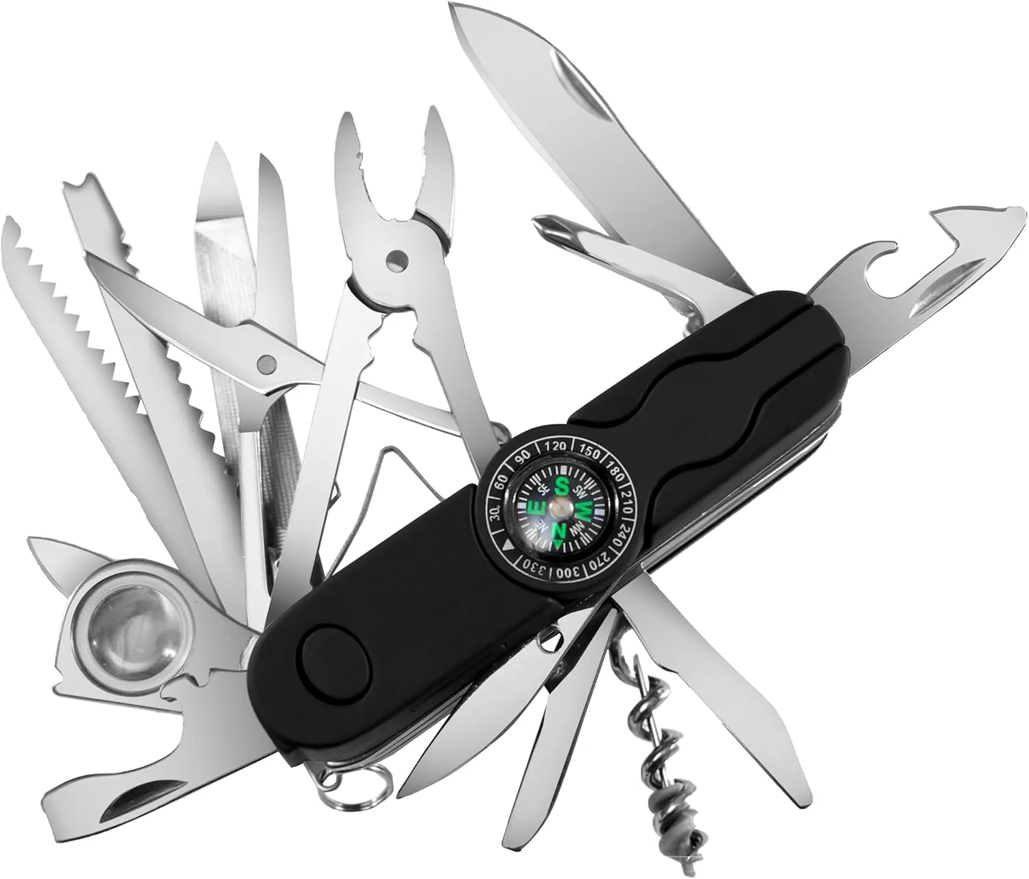 Swiss Eagle Premium Quality Knife Multi Tool Pocket Knife for Men with Compass - 30 Tools All in Your Pocket - navaja suiza