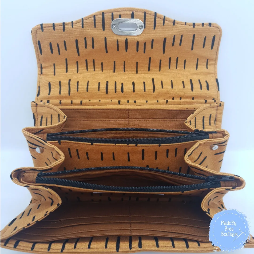 Tan Abstract Stripes Wallet