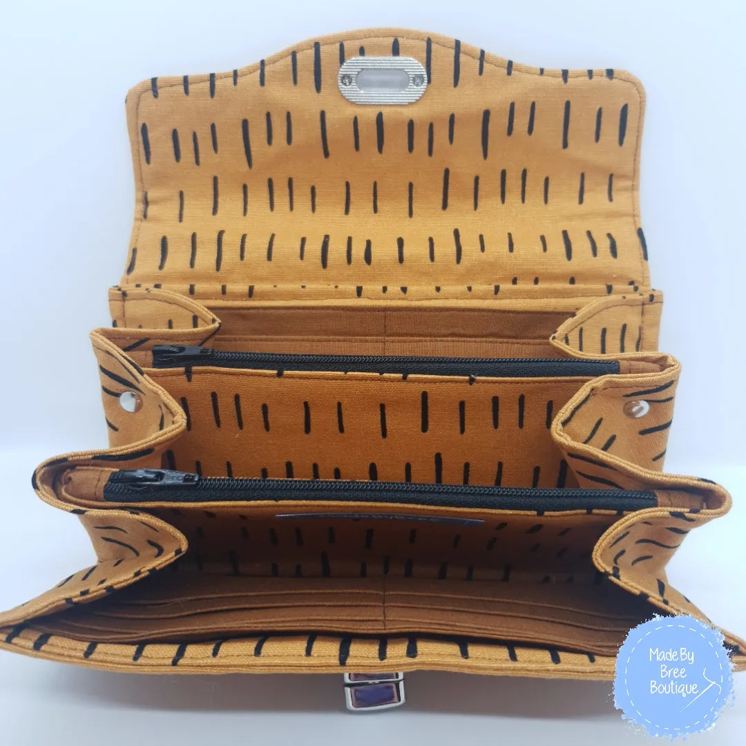 Tan Abstract Stripes Wallet