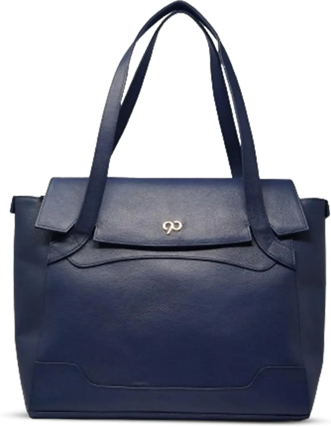 Tara Large Blue Leather Work Tote Bag for Women | Genuine Leather Office Bag with Laptop Compartment | Handcrafted by Dharavi Market