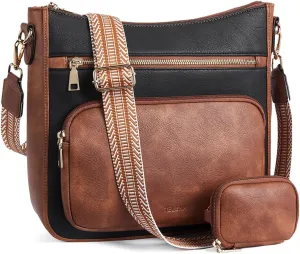 Telena Vegan Leather Crossbody Bags for Women Travel Shoulder Hobo Bag Bucket Large Purse Straps Replacement