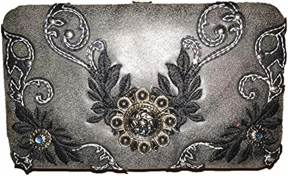 Texas West Premium Women's Rhinestone Buckle Handbag Wallet in 6 colors