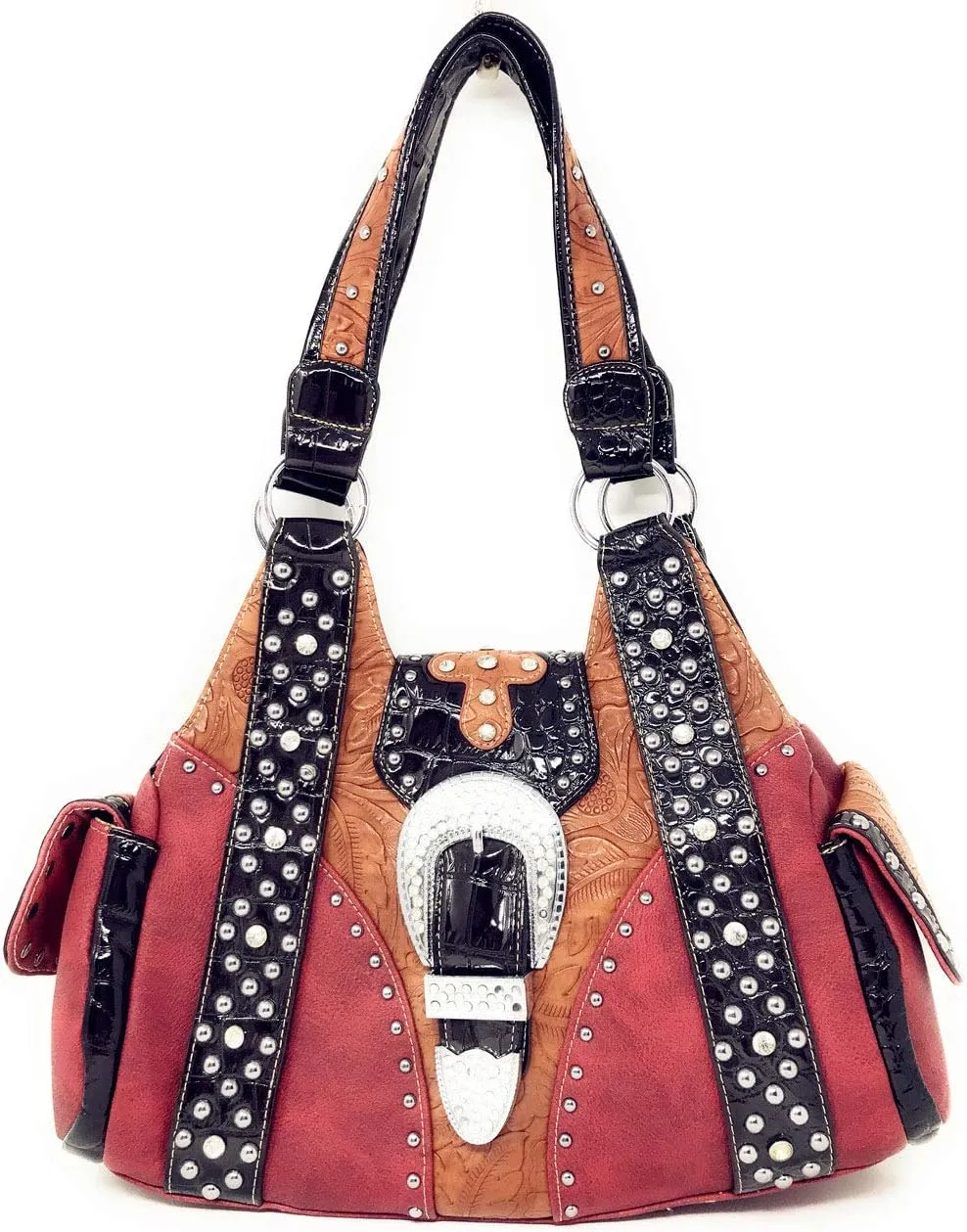 Texas West Premium Women's Rhinestone Buckle Handbag Wallet in 6 colors
