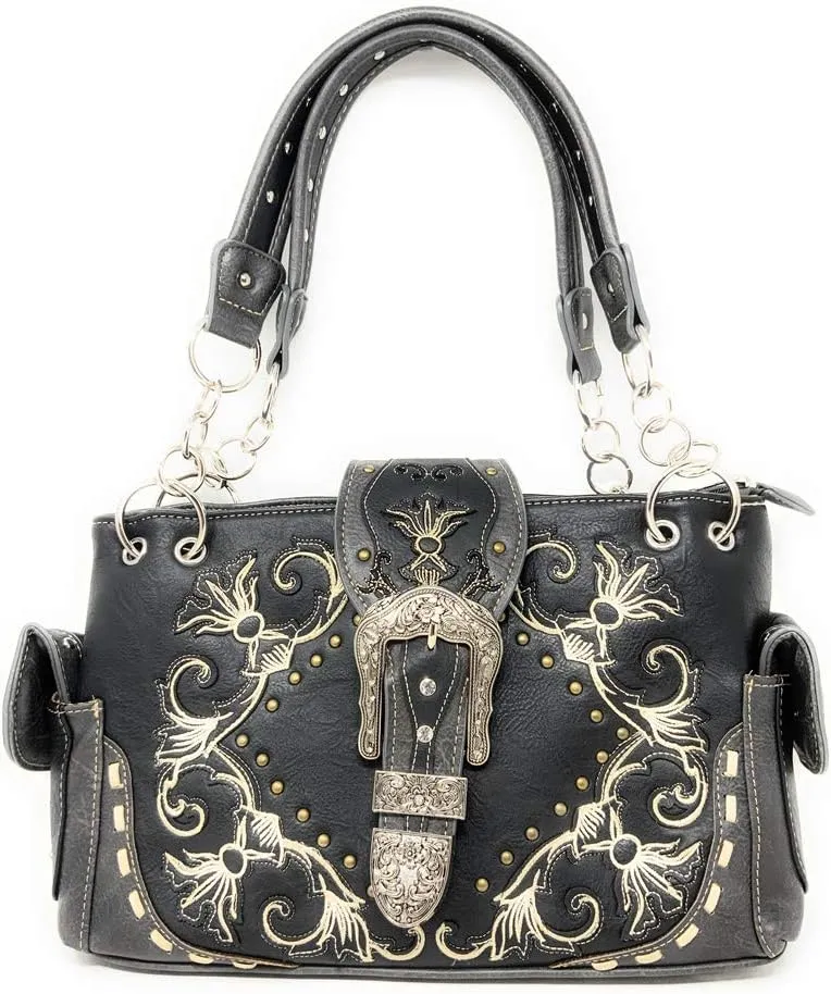 Texas West Premium Women's Rhinestone Buckle Handbag Wallet in 6 colors