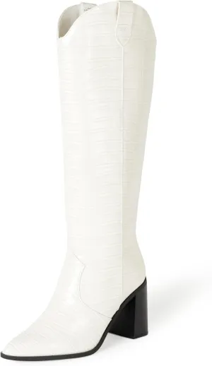 The Drop Women's Cassandra Knee-high Western Boot Overknee