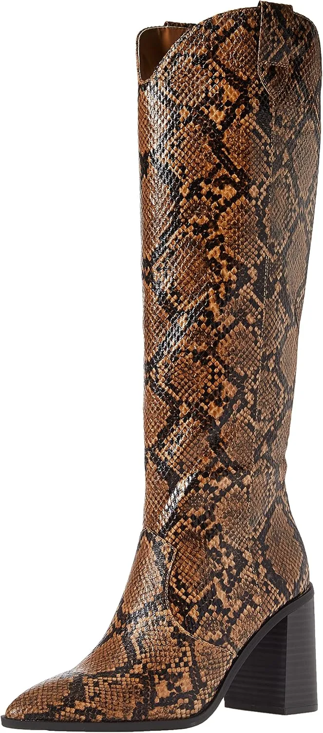 The Drop Women's Cassandra Knee-high Western Boot Overknee