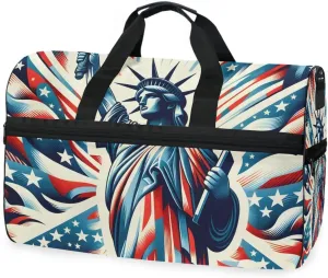 The Statue Of Liberty Travel Duffel Bag Luggage Sports Gym Bags With Shoes Compartment Large Capacity Lightweight Duffle Bag For Men Women