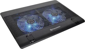 Thermaltake Massive 14 Steel Mesh Panel Dual 140mm Blue LED Fan Adjustable Speed Control 10"-17" Laptop Notebook Cooling Pad CL-N001-PL14BU-A,Black