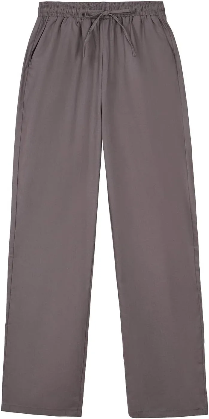 THWEI Linen Pants Mens Casual Drastring Loose Fit Summer Lightweight Beach Pants