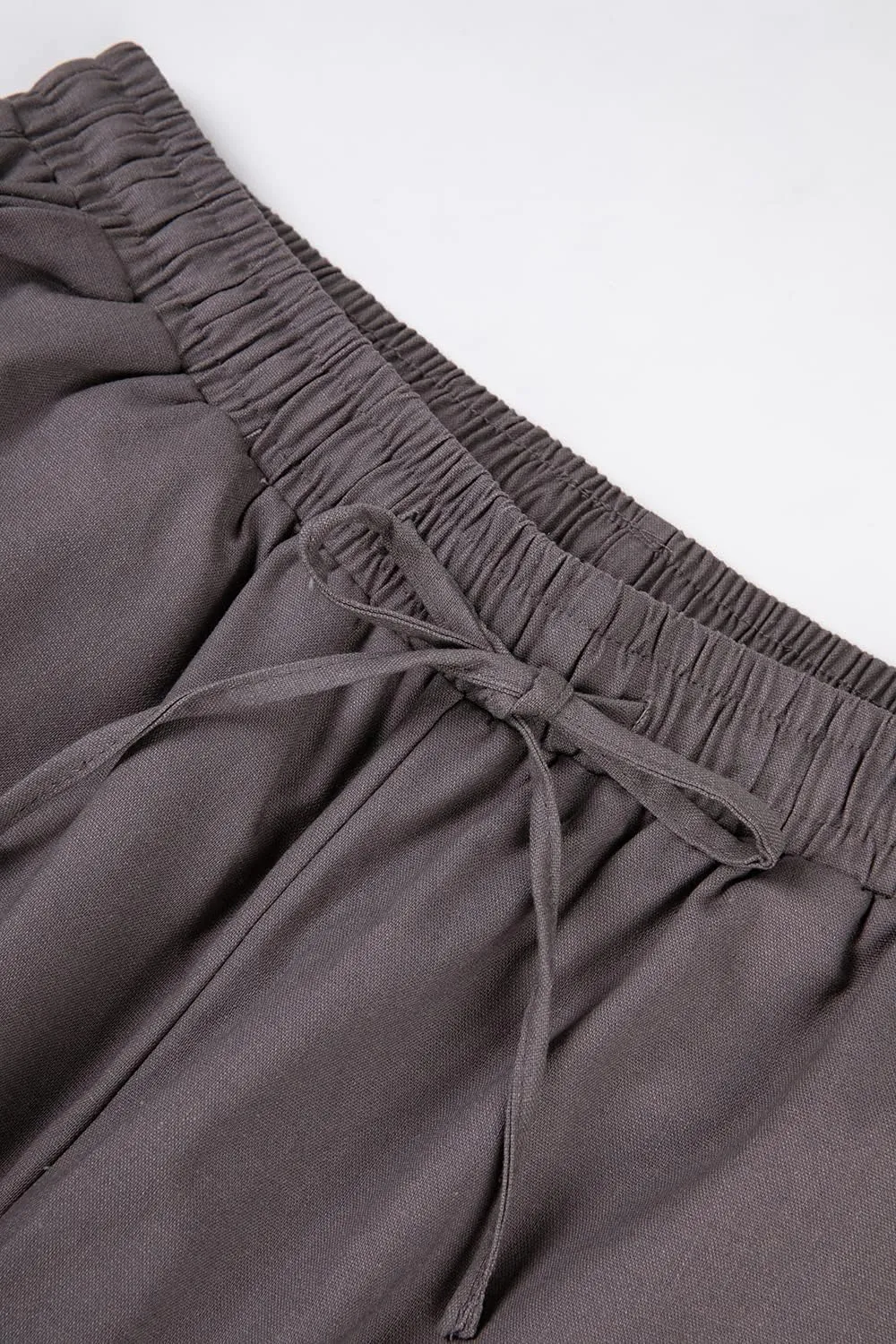 THWEI Linen Pants Mens Casual Drastring Loose Fit Summer Lightweight Beach Pants
