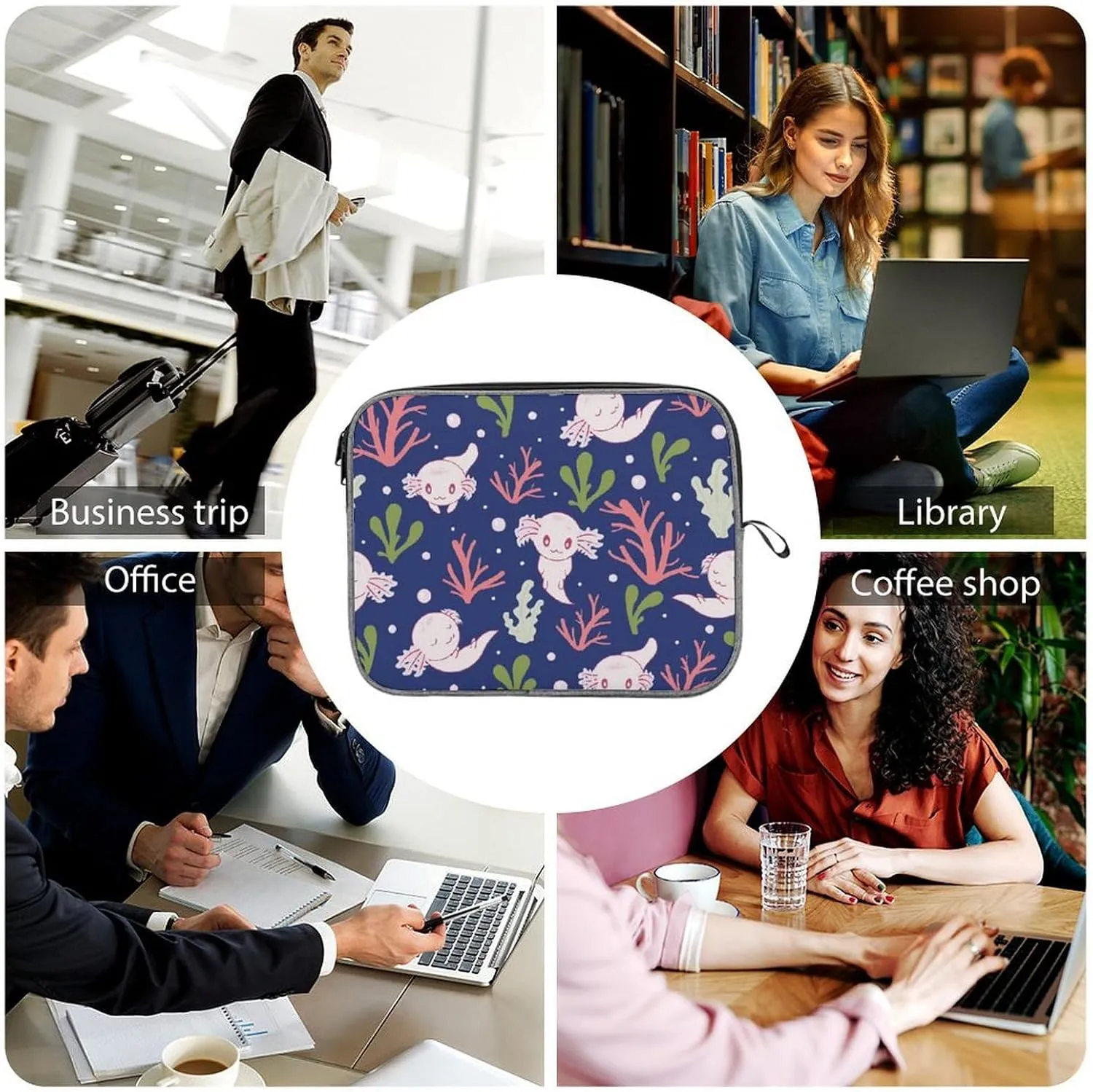 TigerPrint Large Capacity Portable Laptop Case Unisex