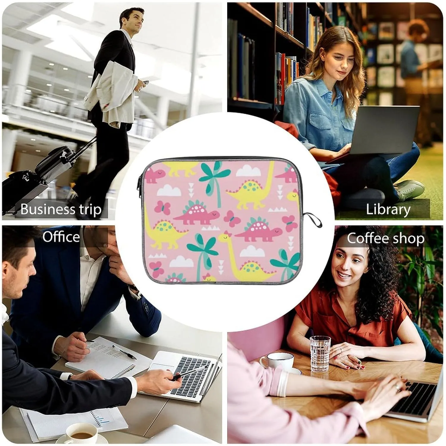 TigerPrint Large Capacity Portable Laptop Case Unisex