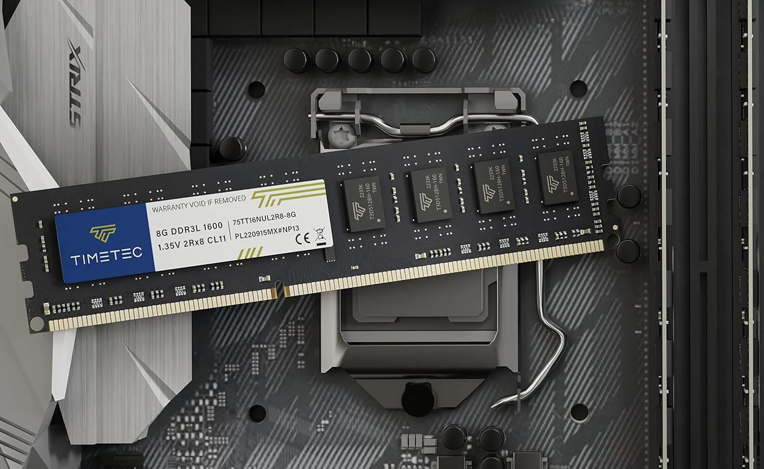 Timetec 16GB KIT(2x8GB) DDR3L / DDR3 1600MHz (DDR3L-1600) PC3L-12800 / PC3-12800 Non-ECC Unbuffered 1.35V/1.5V CL11 2Rx8 Dual Rank 240 Pin UDIMM Desktop PC Computer Memory RAM(SDRAM) Module Upgrade