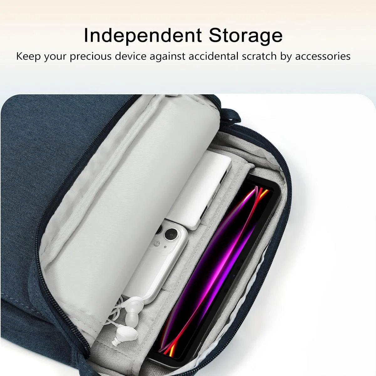 TiMOVO 13 Inch Tablet Sleeve Handbag with Shoulder Strap for iPad Air 13" M3 2025, iPad Pro 13", iPad Pro 12.9", Galaxy Tab S9 /S9 Plus/S10 /S10 Plus/S9 FE /S9 FE Plus 12.4", Indigo