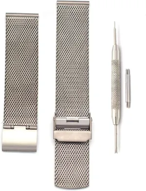 Titanium Mesh Watch Band for Mens Women, Mesh Watch Straps