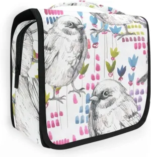 Toiletry Bag Flower and Bird Sparrow Hanging Travel Toiletry Bag Dopp Kit Shaving Bag Toiletry Organizer Makeup Cosmetic Bag For Women Men