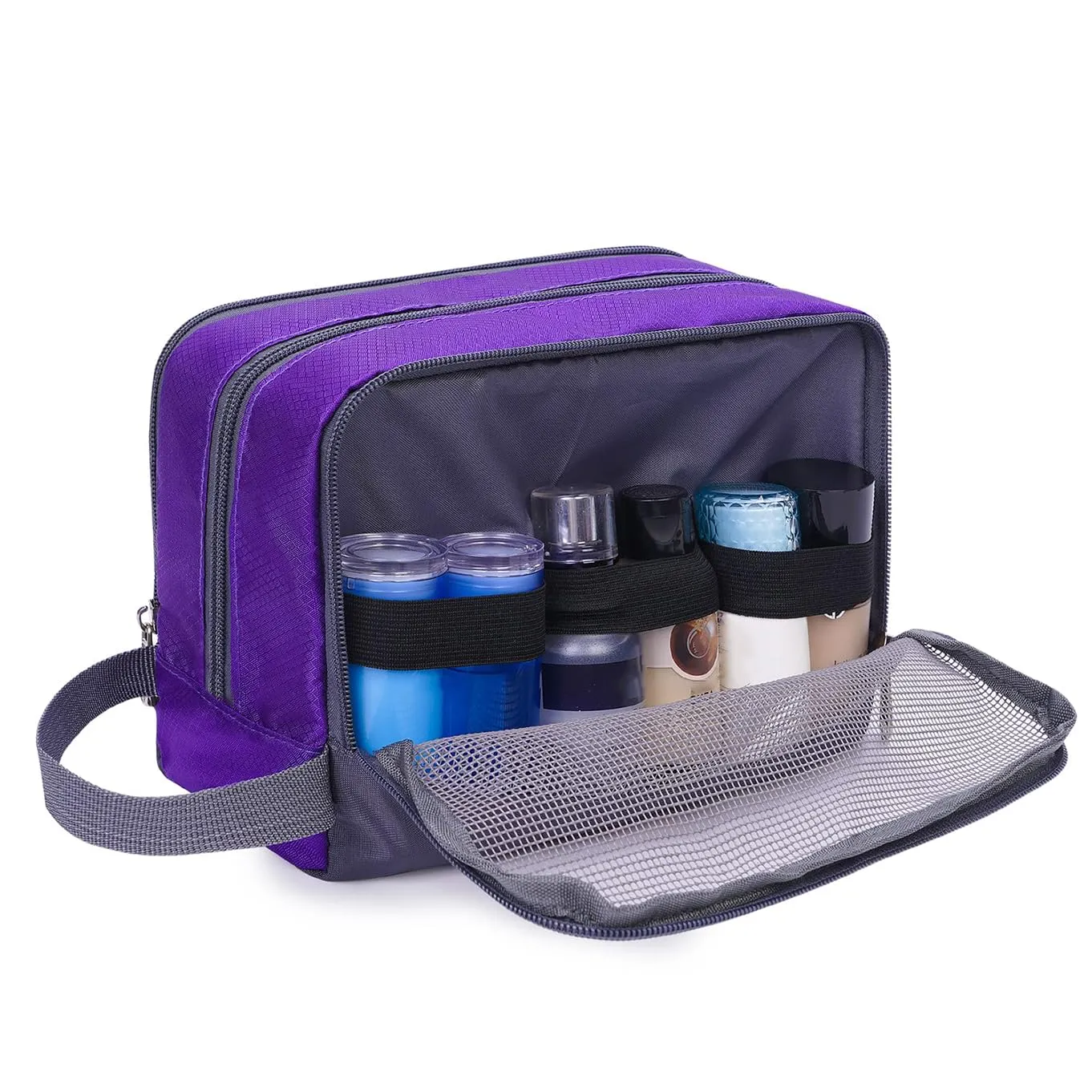 Toiletry Bag for Men Hanging Dopp Kit Water Resistant Shaving Bag Small Toiletry Bag for Traveling (Dark Purple)