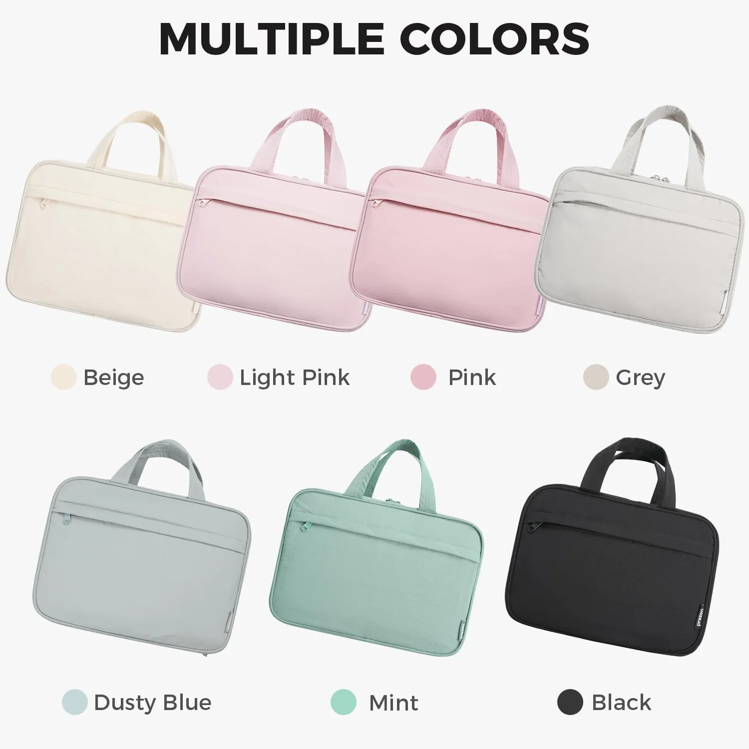 Toiletry Bag For women,Portable Hanging Organizer,4 Leakproof Compartment for full-sized Conditioner, Brushes Set, Makeup Accessories,Visible and easy to access.L-black