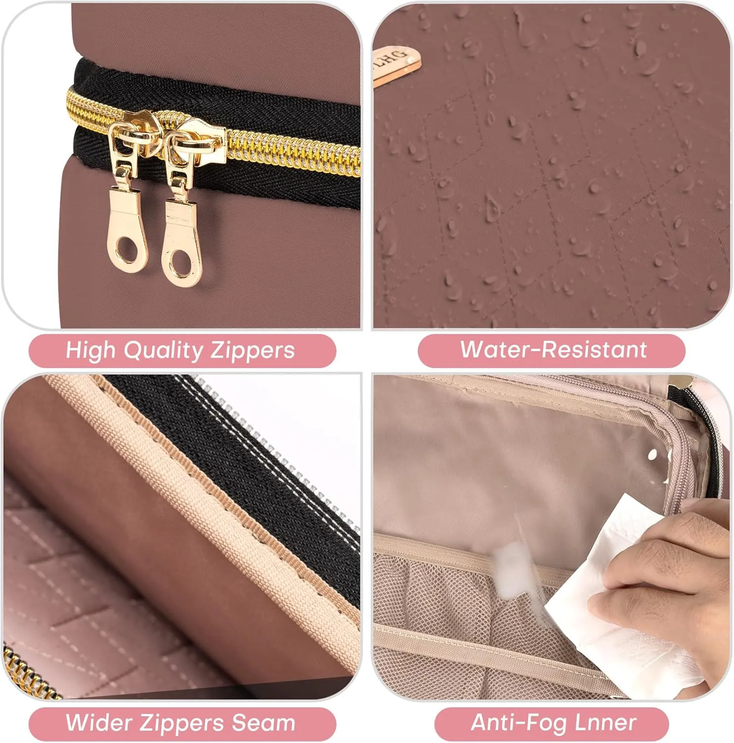 Toiletry Bag with Hanging Hook, Portable Makeup Cosmetic Bags, Space-efficient, Collapsible Moving, making it more suitable for Travel