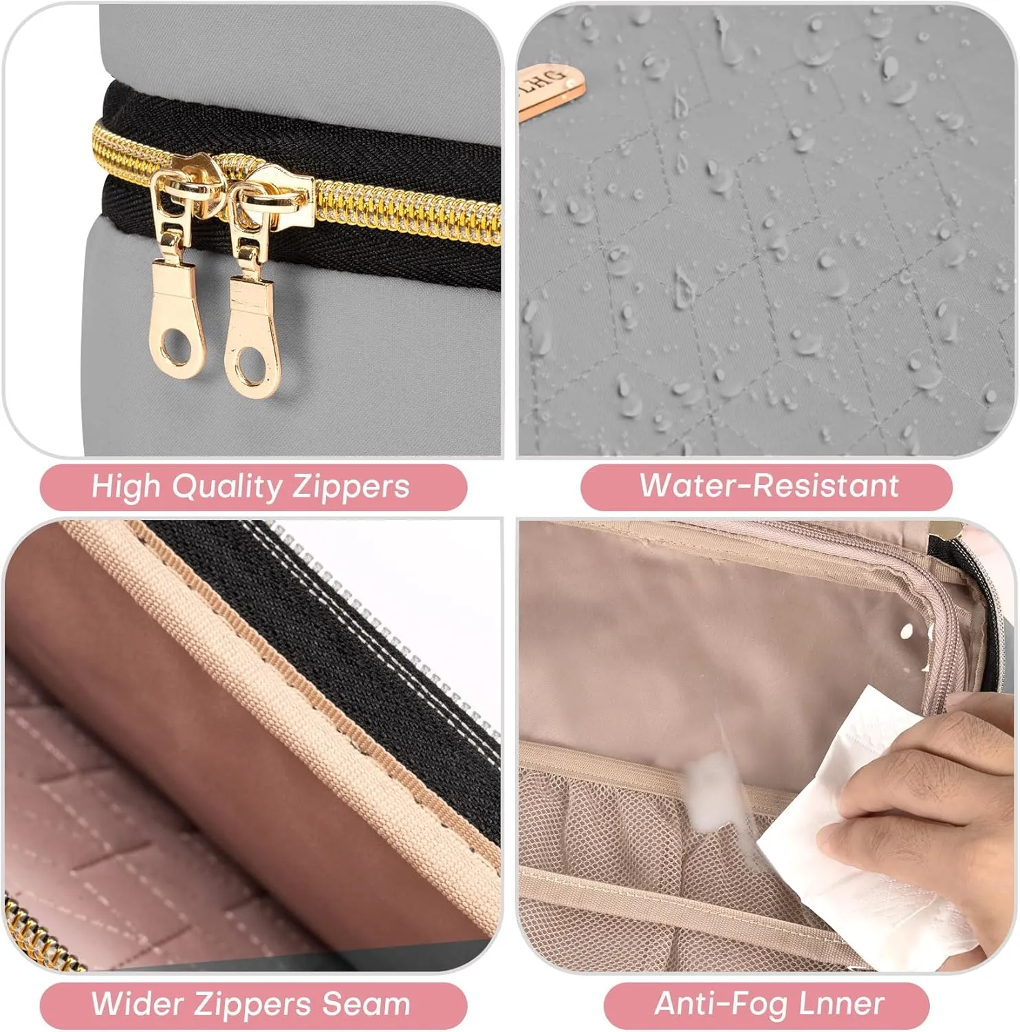 Toiletry Bag with Hanging Hook, Portable Makeup Cosmetic Bags, Space-efficient, Collapsible Moving, making it more suitable for Travel