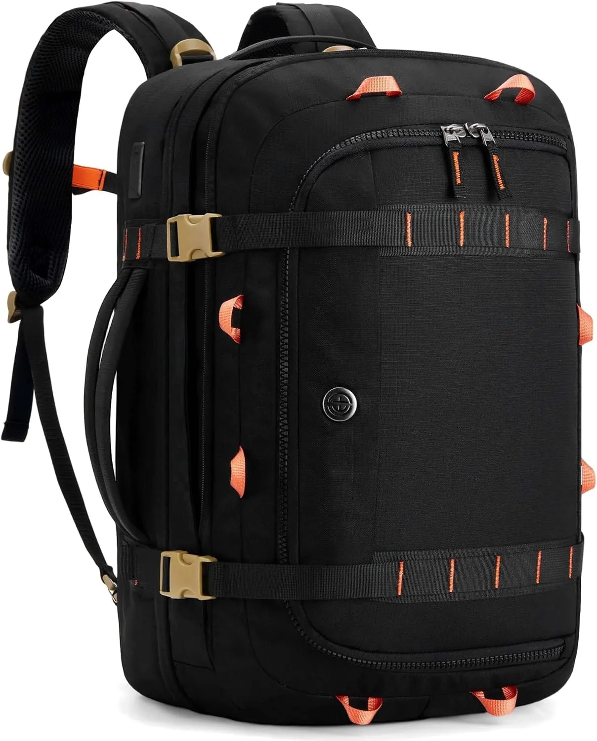 Tolaccea Travel Laptop Backpack, TSA Flight Approved Carry On Travel Duffel Backpack, Dual Laptop Storage for 17.3" and 15.6" Laptop, Large Luggage Backpack 45-50L Expandable for Men Women (Black)
